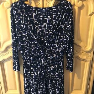 Chaps Large Dress Black, blue and white like new